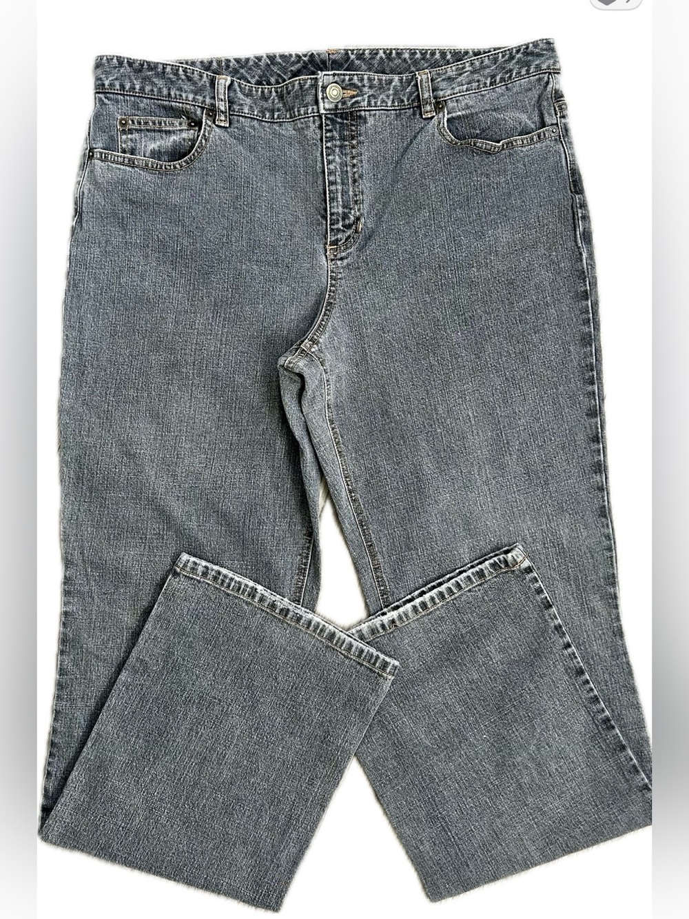 LOFT Ann Taylor Grey Straight Leg Denim Jeans Size 12